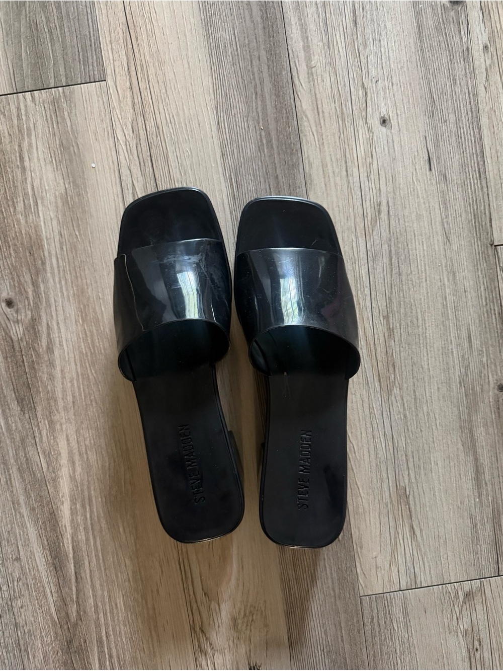 Steve Madden Black jelly Slide Mules
